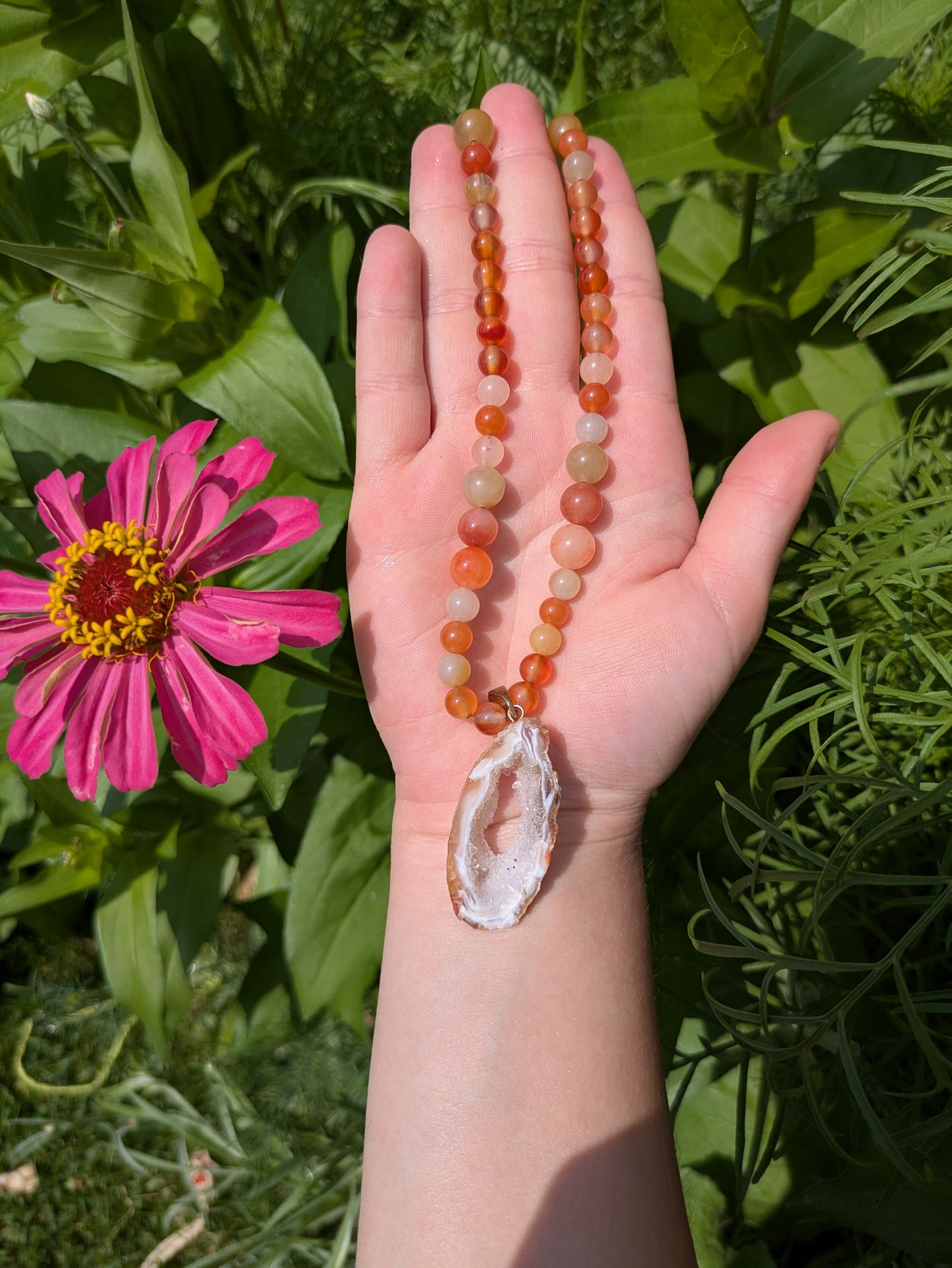 Carnelian Geode Necklace
