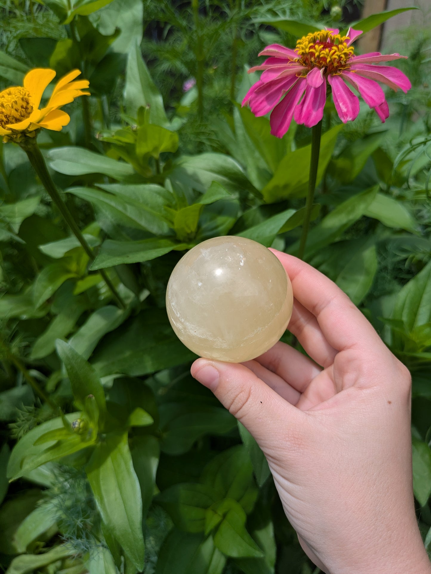 Honey Calcite Sphere