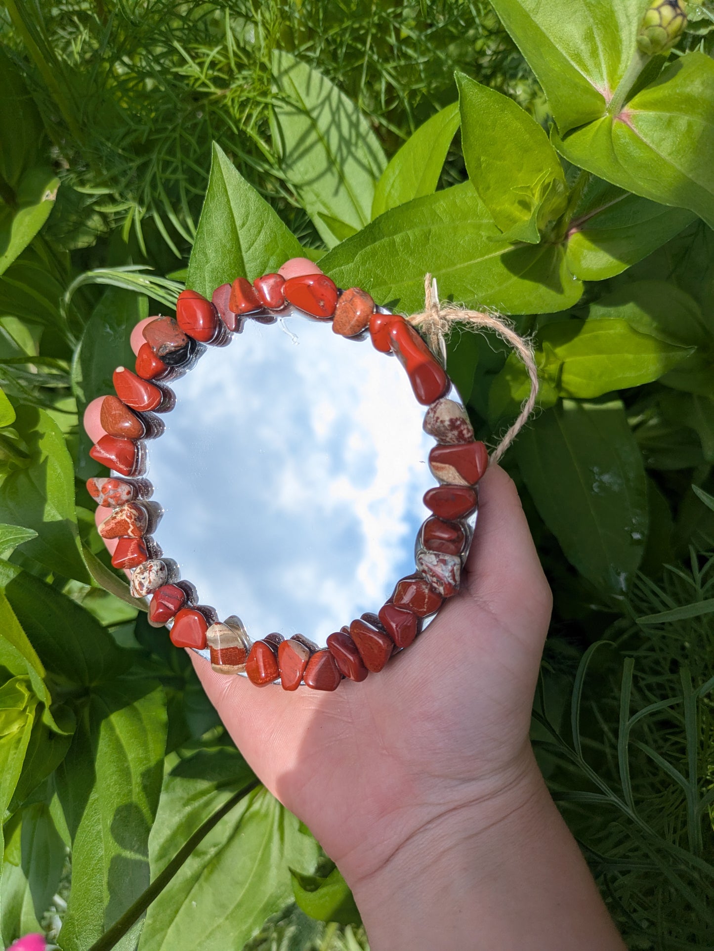 Red Jasper Grounding Mirror