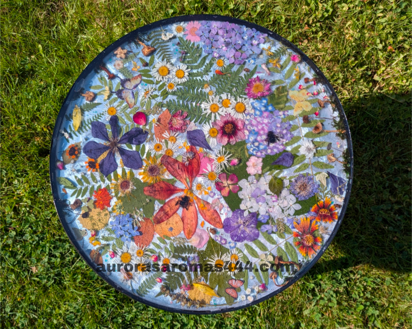 Pressed Bouquet Side Table 17"