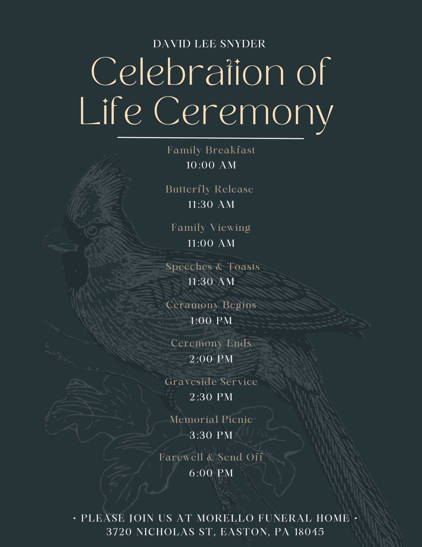 Ceremony Timeline | Printed • Digital & Envelopes
