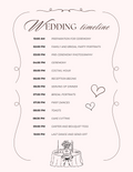 Wedding Timeline (Printed & Envelopes)