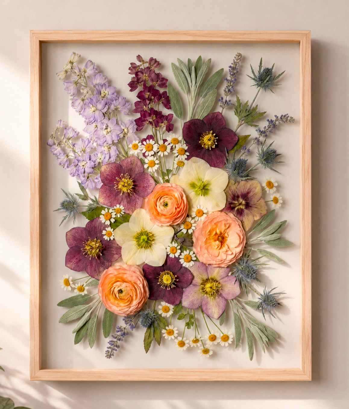 Flora in Full | Wooden Floating UV Glass | 11x14 Frame