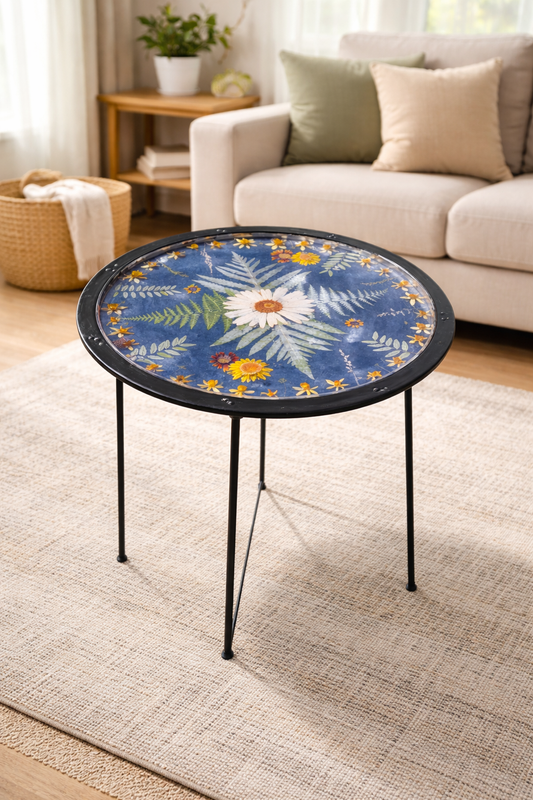 Luxury Floral Keepsake Side Table | Customized Botanical Furniture