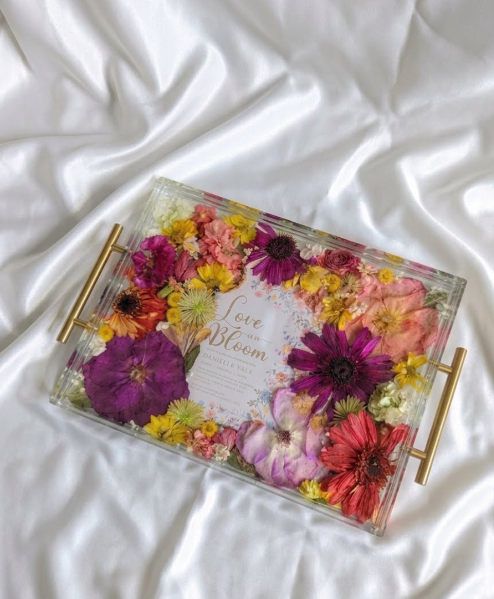 Love in Bloom Tray | Clear Acrylic 12x16