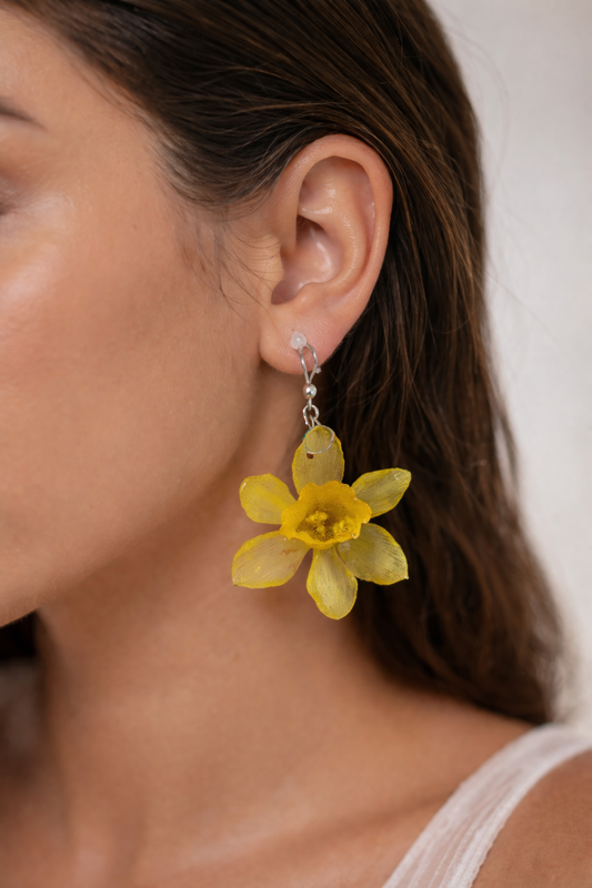 Ever After Botanical Daffodil Earrings | Gold  & Silver