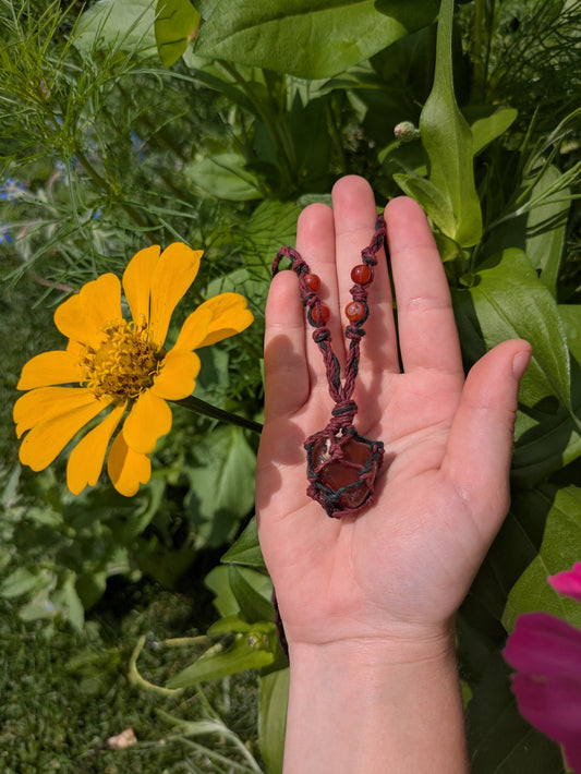Carnelian Wrapped Necklace