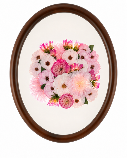 Flora in Full | Walnut Stain | 16x20 & 11x14 | Oval Frame
