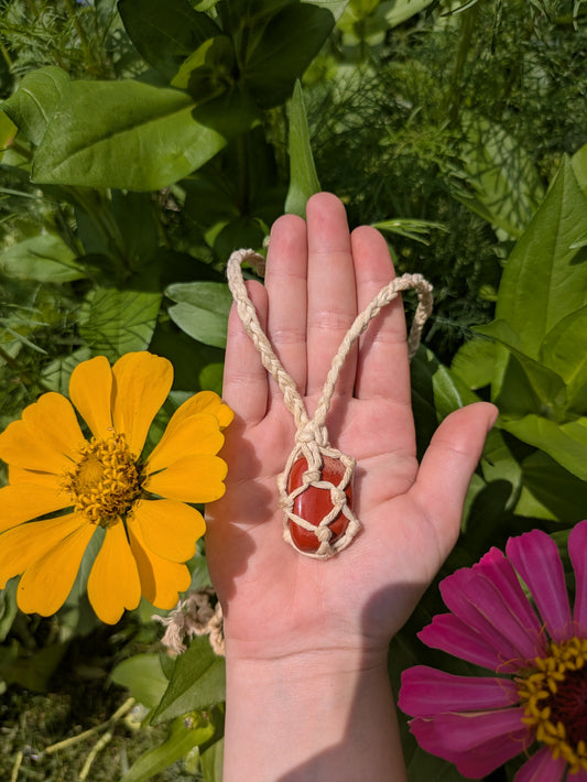 Red Jasper Wrapped Necklace