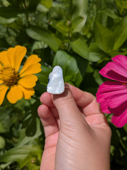 Iridescent Shell Silver Ring