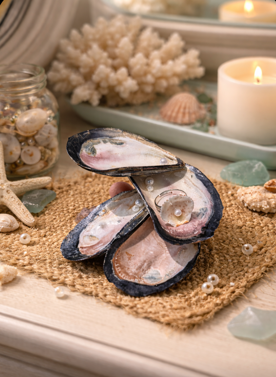 Pearl & Oyster Ring Holder