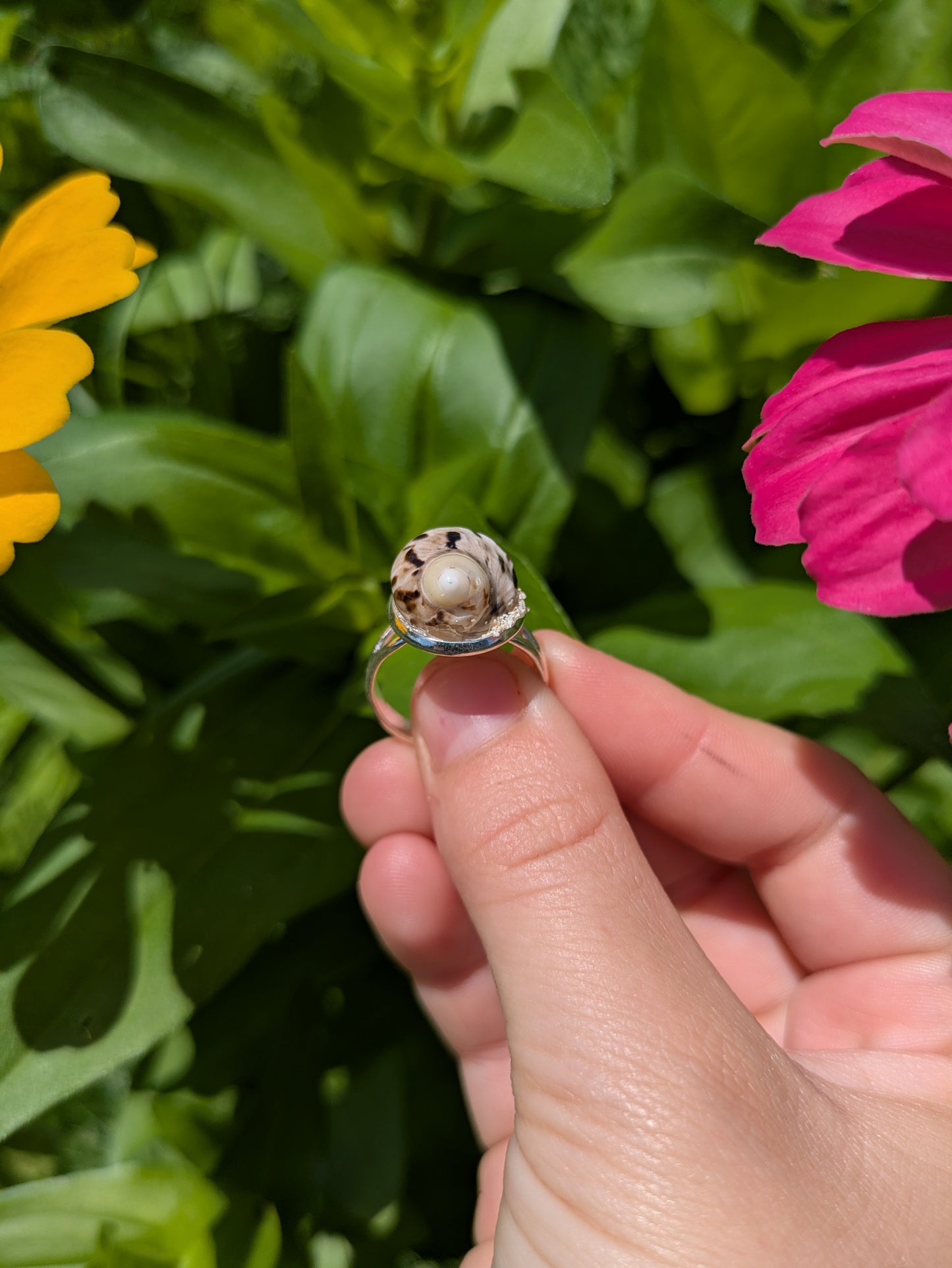 Japanese Spiral Shell Adjustable Silver Ring