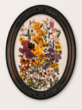 Floral In Full Oval Frame 18x24 Walnut Stain
