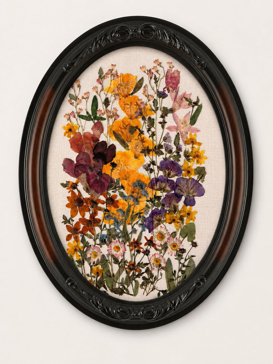 Flora in Full | Walnut Stain | 18x24 Oval Frame