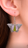 Real Fern Butterfly Earrings