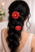 Real Red Dahlia Hair Clip