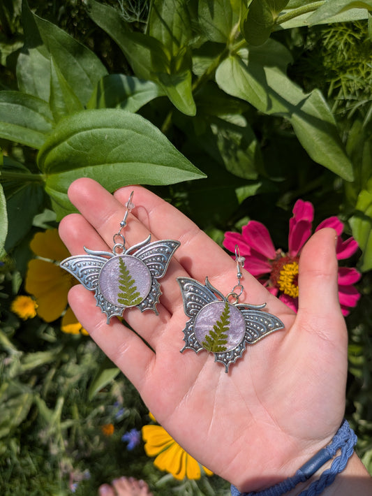 Butterfly Fern Silver Earrings