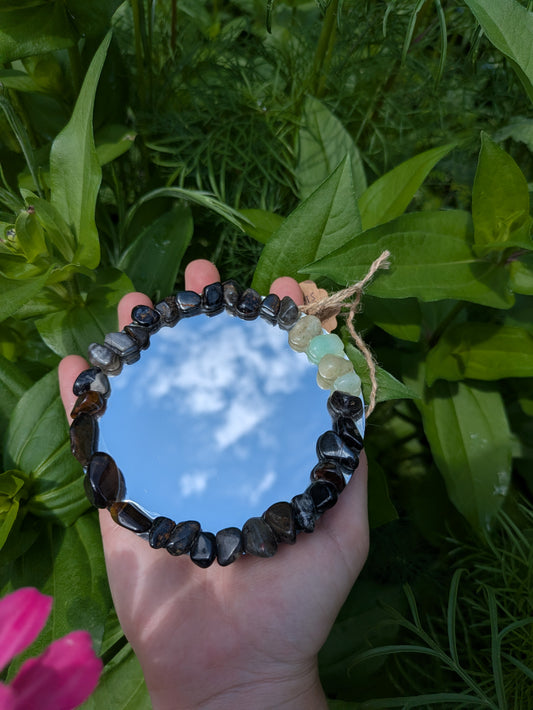 Black Tourmaline & Green Aventurine Protection Mirror