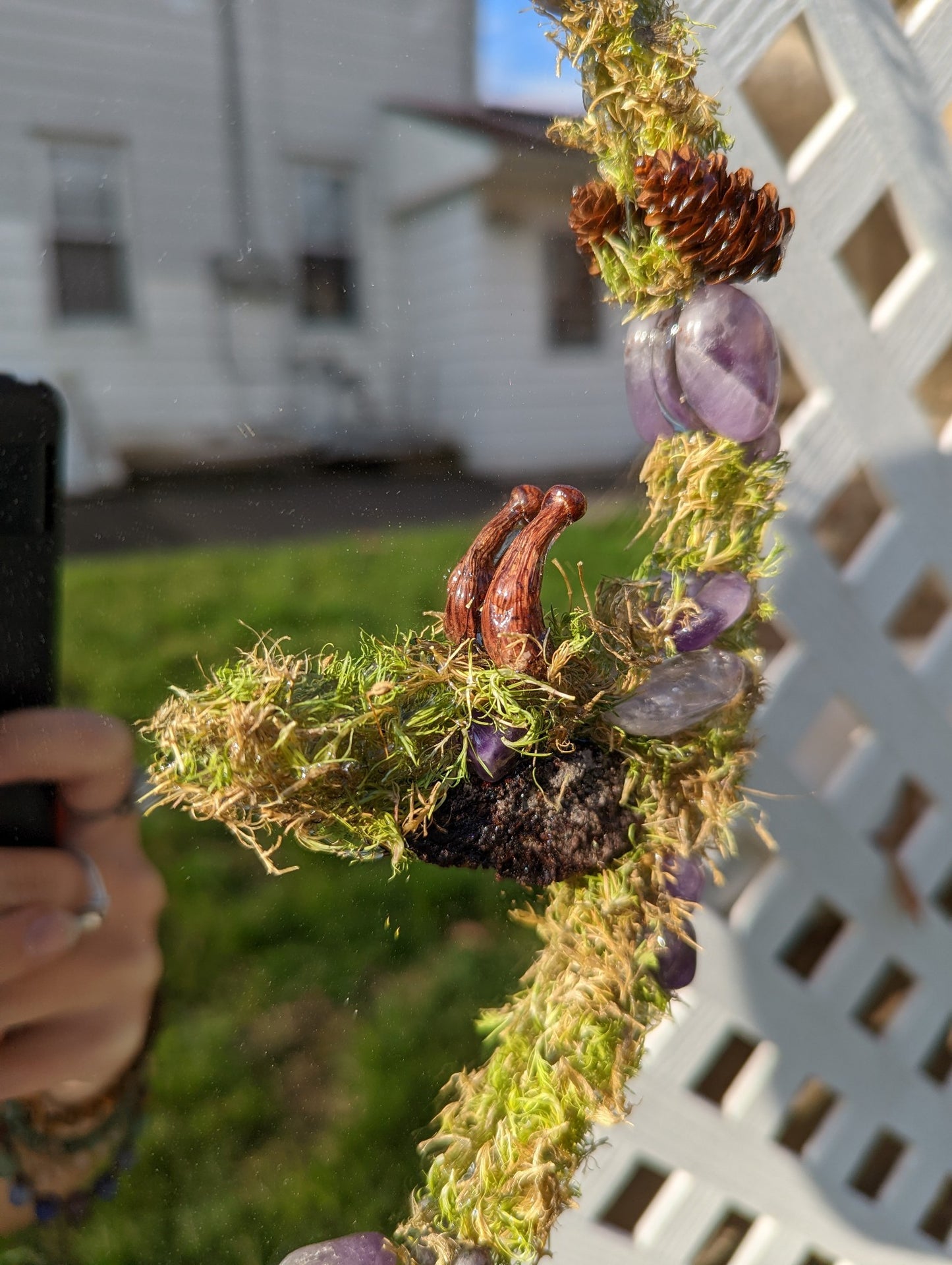 Forest Fairy Amethyst Mirror 11" in