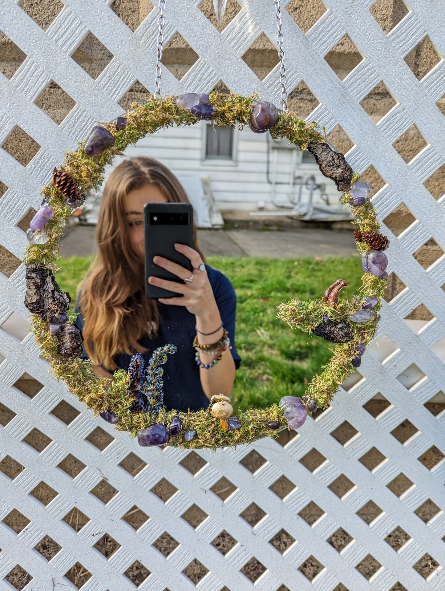 Forest Fairy Amethyst Mirror 11" in